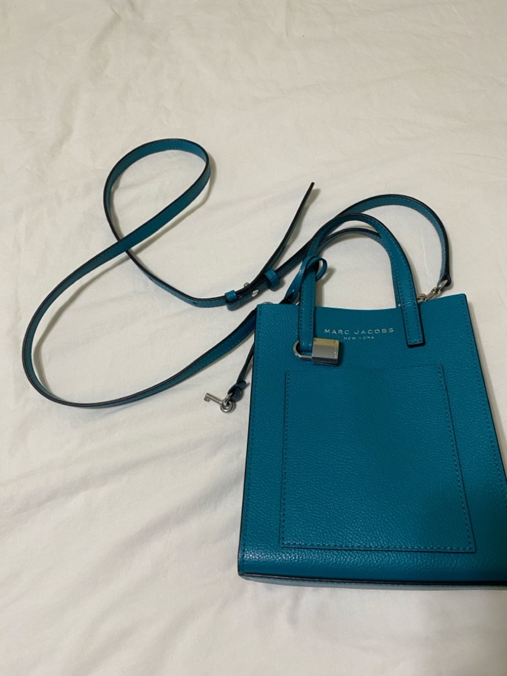 Marc Jacobs Teal Leather Crossbody Tote